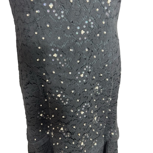 Elegant Black Sequined Lace Evening Dress Women’s Size Small - Picture 10 of 13